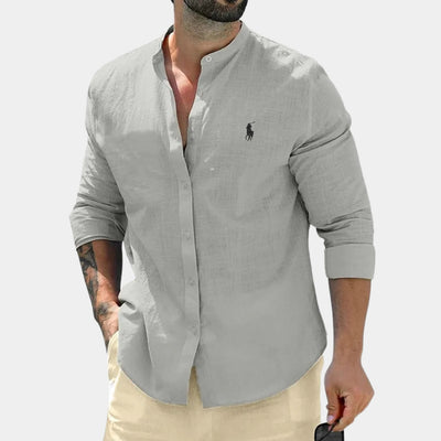 Chemise Col Officier Élégante - PRIX DÉSTOCKAGE