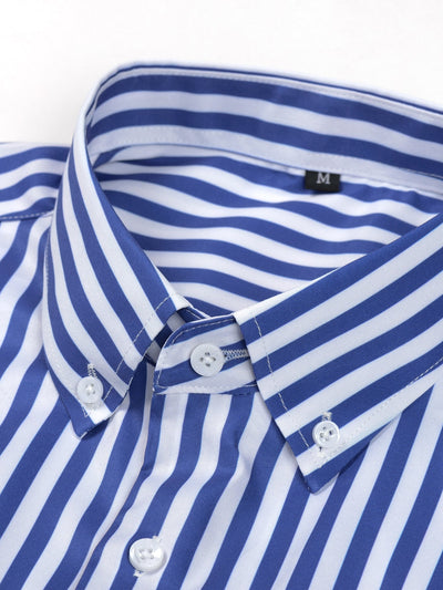 CHEMISE À MANCHES LONGUES À RAYURES AVEC BOUTONS & PANTALONS SLIM FIT À JAMBE ÉLARGIE