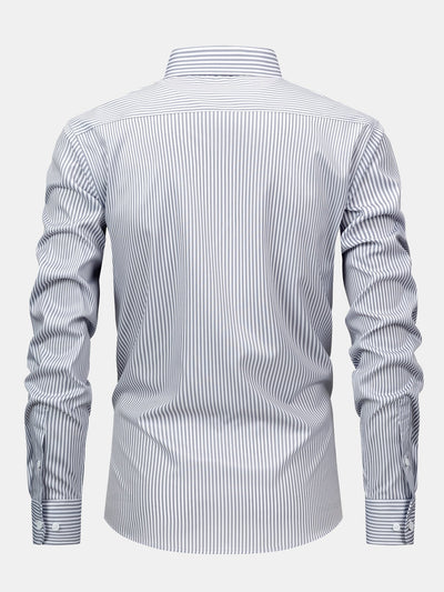 CHEMISE À MANCHES LONGUES À RAYURES AVEC BOUTONS