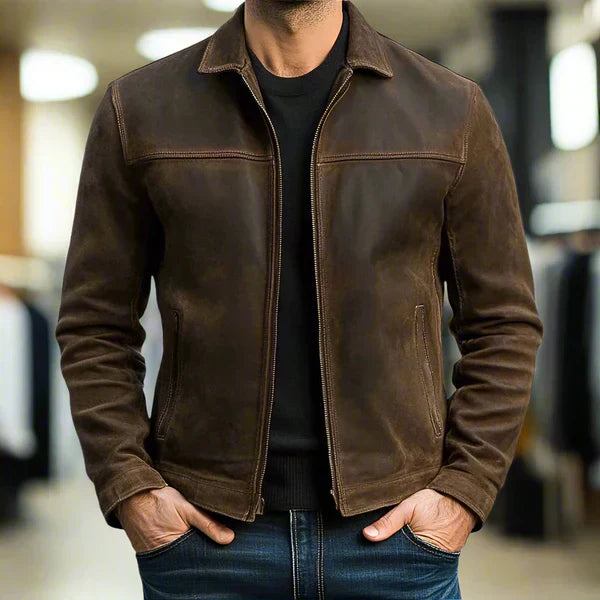 DUMONT LYON™ | VESTE EN CUIR AVEC FERMETURE ÉCLAIR