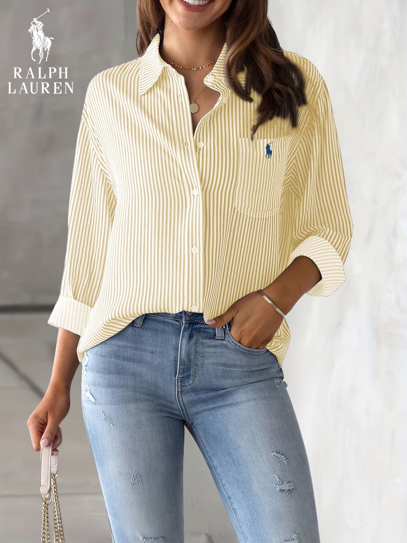 Chemise Rayée Chic à Manches Longues || DÉSTOCKAGE