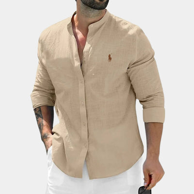 Chemise Col Officier Élégante - PRIX DÉSTOCKAGE