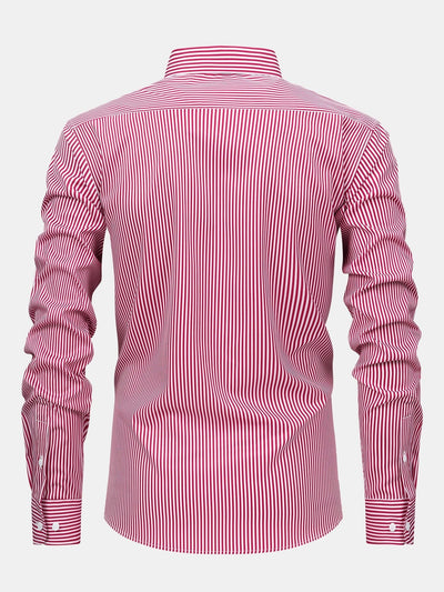 CHEMISE À MANCHES LONGUES À RAYURES AVEC BOUTONS