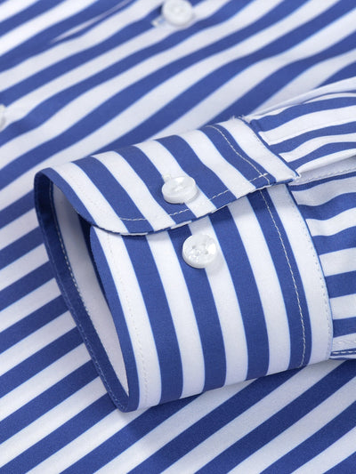CHEMISE À MANCHES LONGUES À RAYURES AVEC BOUTONS & PANTALONS SLIM FIT À JAMBE ÉLARGIE