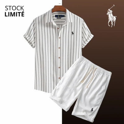 Ensemble Estival Rayé (Chemise & Short) || DÉSTOCKAGE