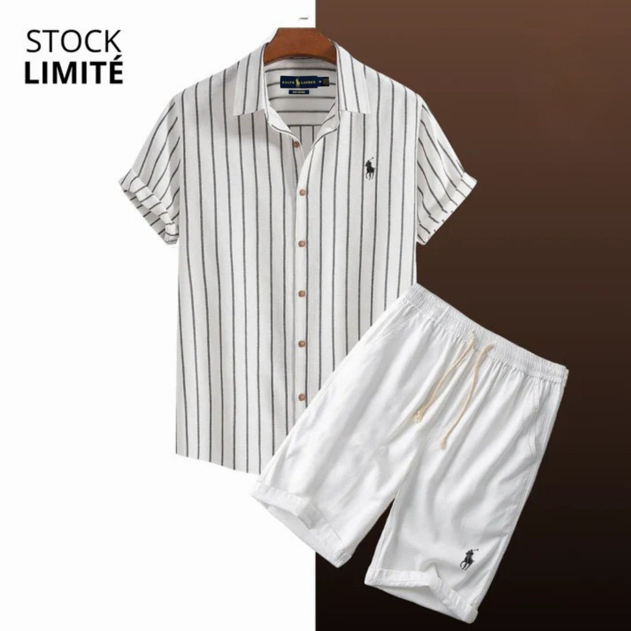 Ensemble Estival Rayé (Chemise & Short) - DÉSTOCKAGE