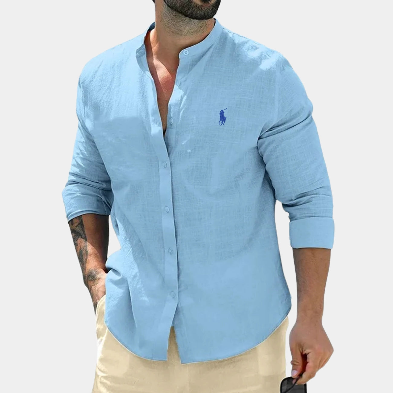 Chemise Col Officier Élégante - PRIX DÉSTOCKAGE