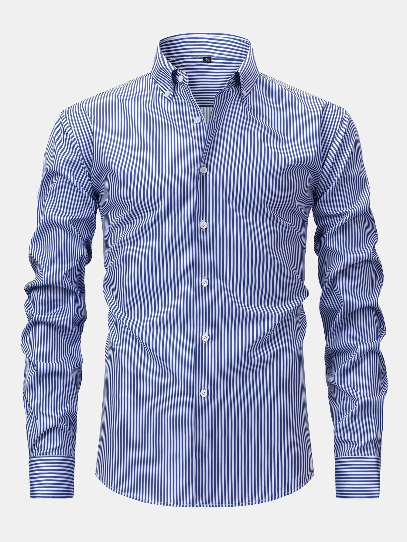 CHEMISE À MANCHES LONGUES À RAYURES AVEC BOUTONS & PANTALONS SLIM FIT À JAMBES AFFINÉES