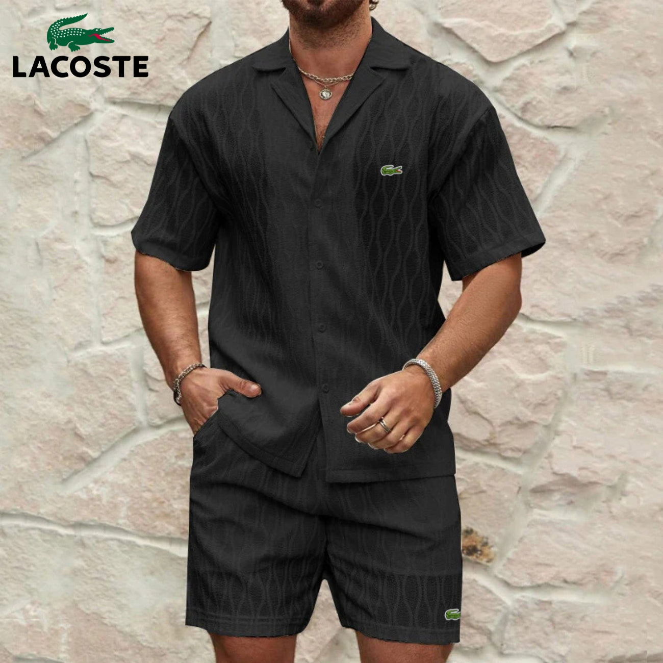 Ensemble Estival Chemise & Short Texturés - PRIX DÉSTOCKAGE