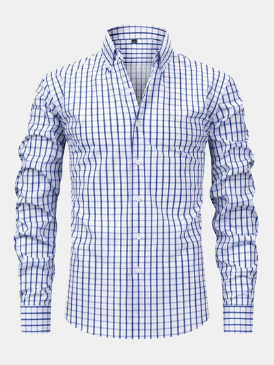 CHEMISE À MANCHES LONGUES À CARREAUX AVEC BOUTONS & PANTALONS SLIM FIT À JAMBES FINS