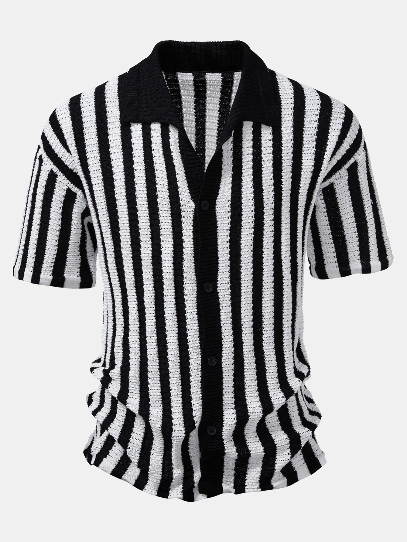 CHEMISE À ÉPAULES DÉGRADÉES ET RAYURES AU CROCHET & PANTALONS EN LIN À JAMBE DROITE