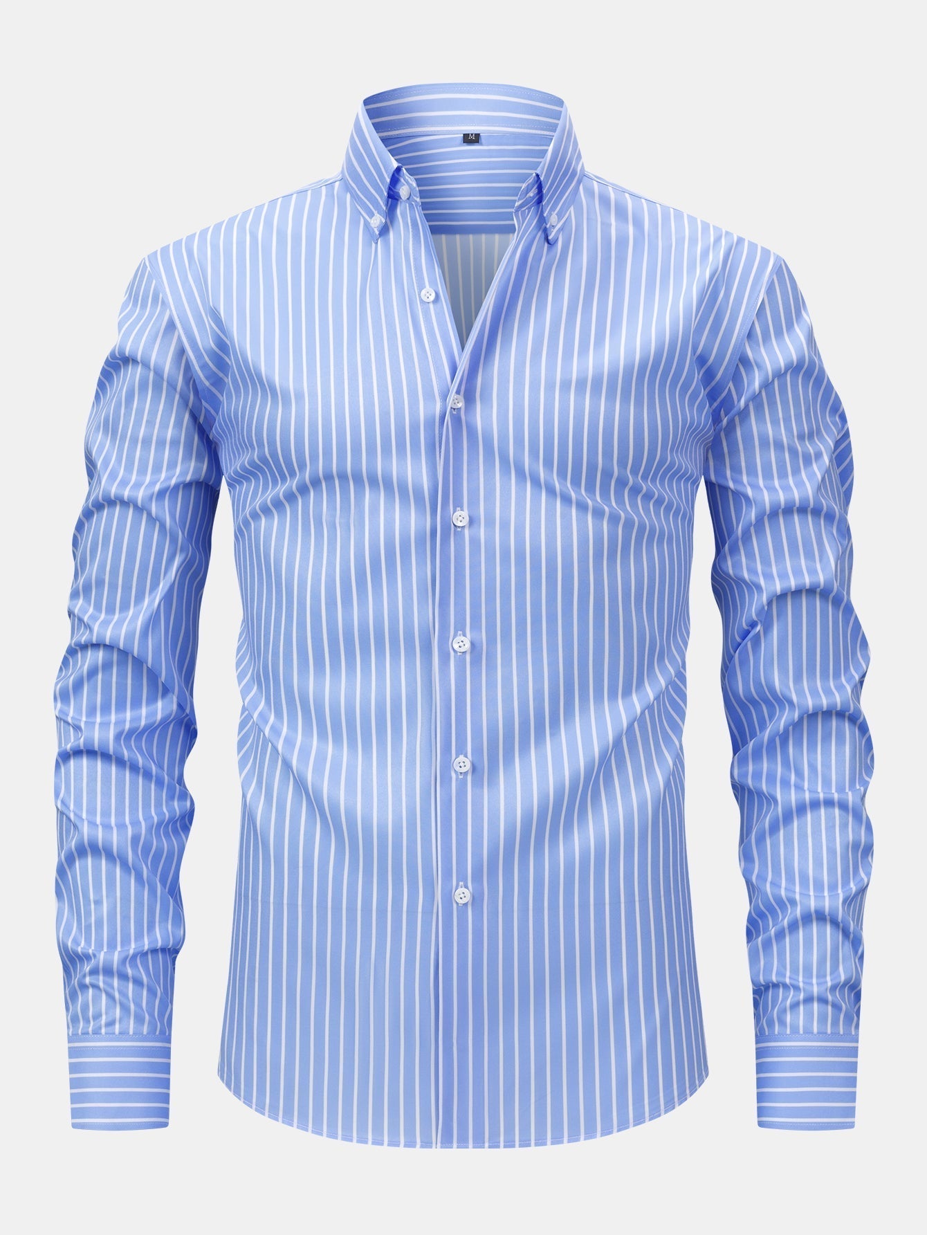 CHEMISE À MANCHES LONGUES À RAYURES AVEC BOUTONS