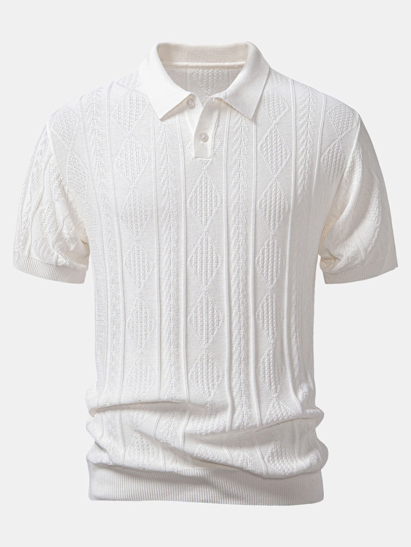 POLO EN JACQUARD GÉOMÉTRIQUE & PANTALON SLIM FIT FUSSELÉ