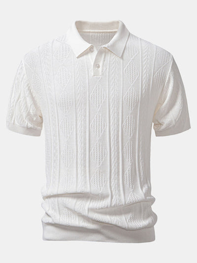 POLO EN JACQUARD GÉOMÉTRIQUE & PANTALON SLIM FIT FUSSELÉ