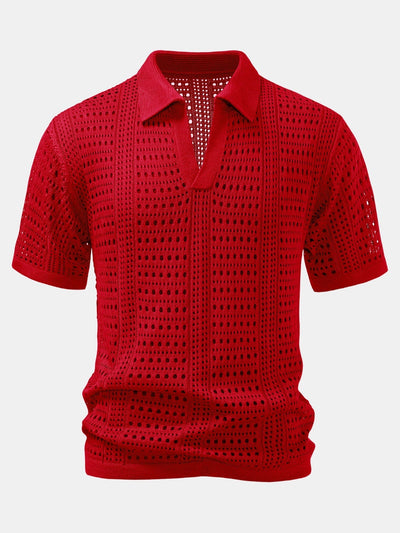 POLO À COL V EN MAILLE