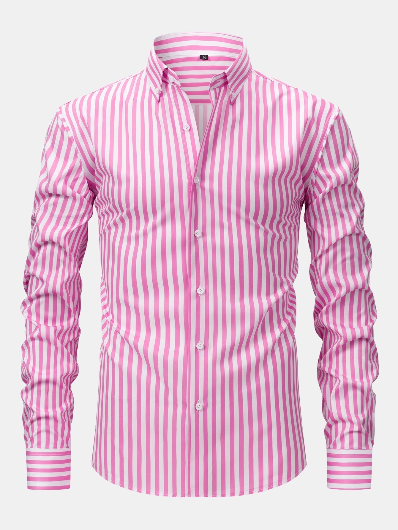 CHEMISE À MANCHES LONGUES À RAYURES AVEC BOUTONS & PANTALONS SLIM FIT À JAMBE ÉLARGIE
