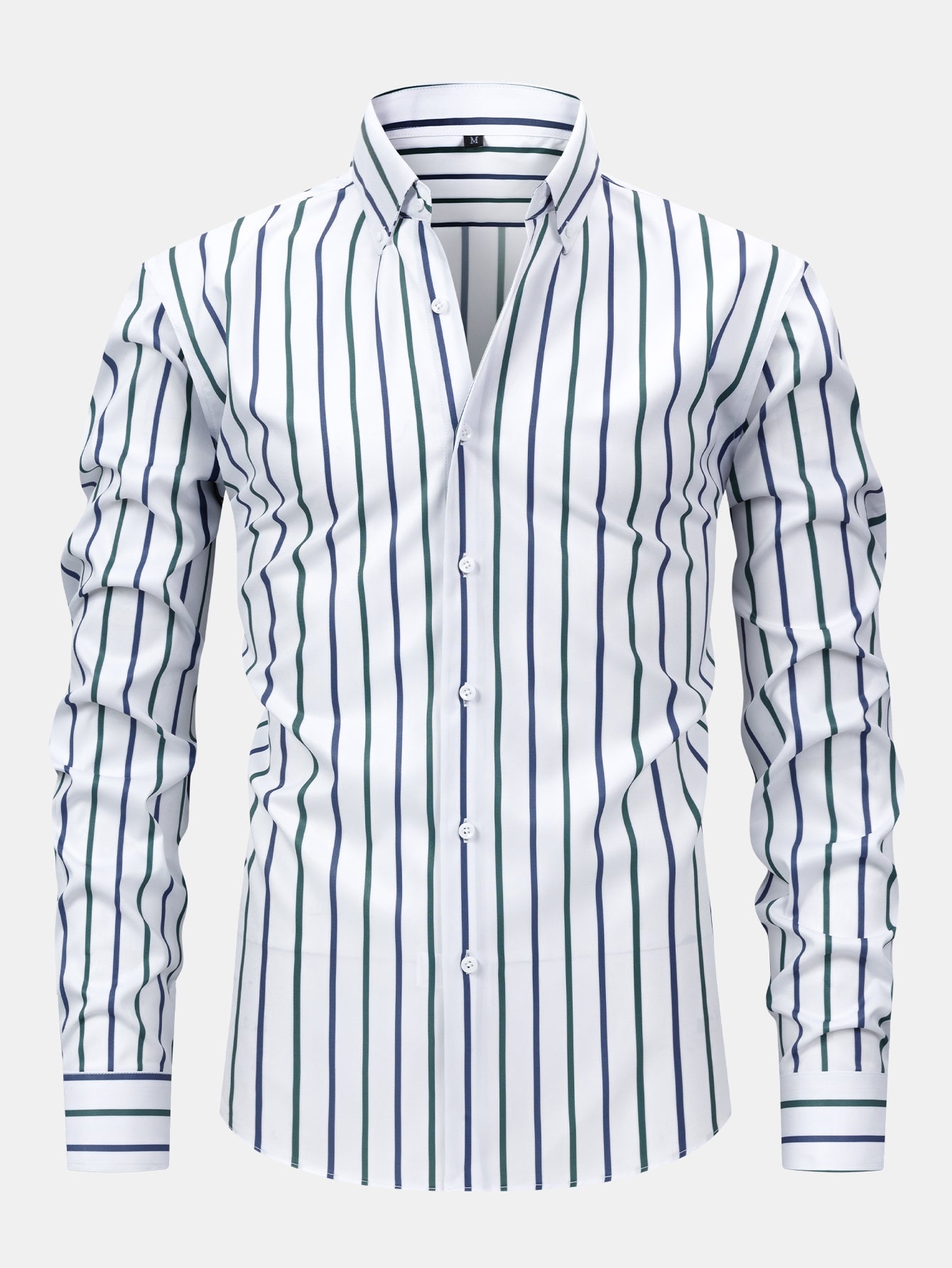 CHEMISE À MANCHES LONGUES À RAYURES AVEC BOUTONS & PANTALONS SLIM FIT À JAMBES ÉVASÉES