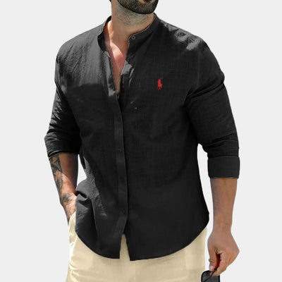 Chemise Col Officier Élégante - PRIX DÉSTOCKAGE