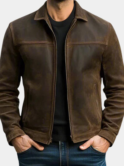DUMONT LYON™ | VESTE EN CUIR AVEC FERMETURE ÉCLAIR