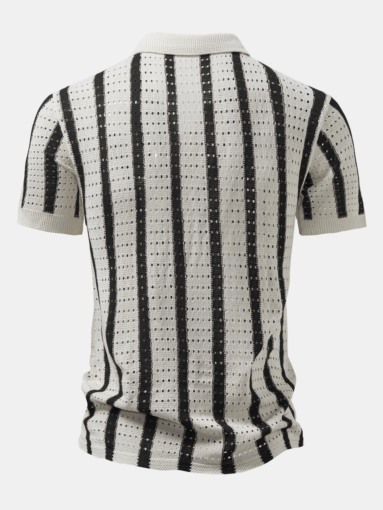 CHEMISE À RAYURES AVEC ŒILLETS TRICOTÉS & PANTALONS EN LIN À JAMBE DROITE