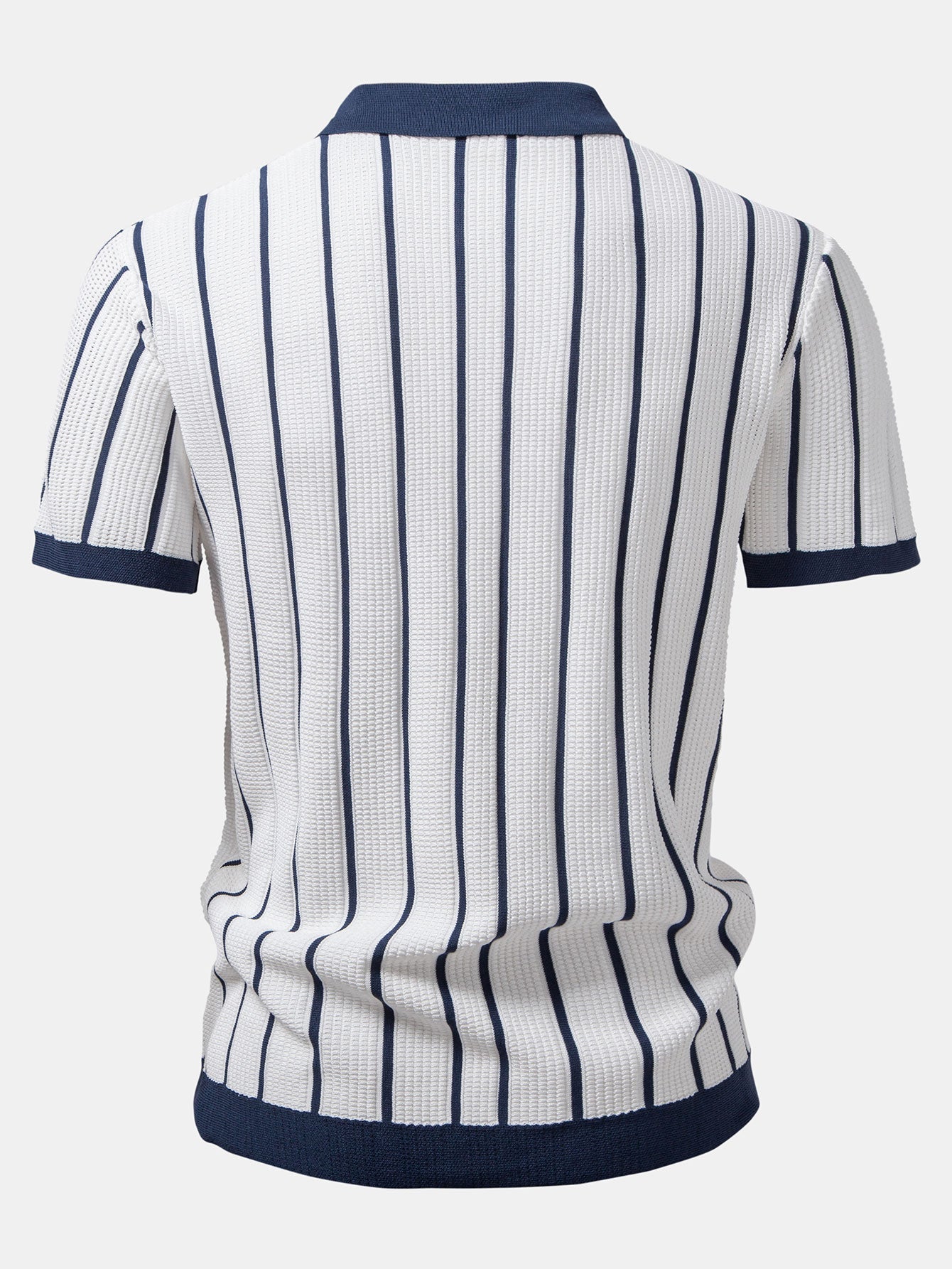 CHEMISE À RAYURES EN MAILLE AVEC BOUTONS & PANTALONS EN LIN DROITS