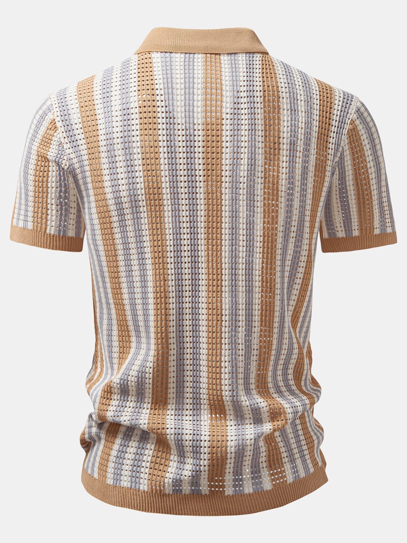 CHEMISE À RAYURES AVEC ŒILLETS AU CROCHET & PANTALON EN LIN À JAMBE DROITE