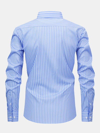 CHEMISE À MANCHES LONGUES À RAYURES AVEC BOUTONS