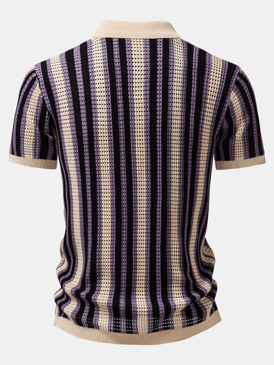 CHEMISE À RAYURES AVEC ŒILLETS AU CROCHET & PANTALON EN LIN À JAMBE DROITE