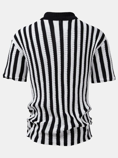 CHEMISE À ÉPAULES DÉGRADÉES ET RAYURES AU CROCHET & PANTALONS EN LIN À JAMBE DROITE