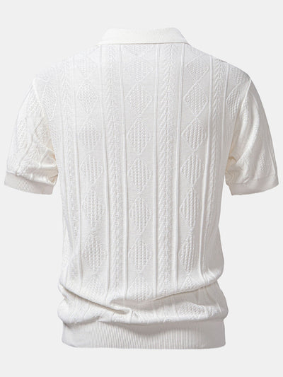 POLO EN JACQUARD GÉOMÉTRIQUE & PANTALON SLIM FIT FUSSELÉ