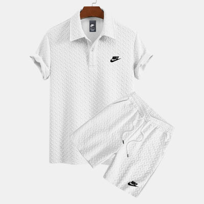Ensemble polo et short texturé - PRIX DÉSTOCKAGE
