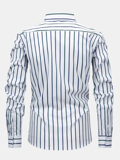 CHEMISE À MANCHES LONGUES À RAYURES AVEC BOUTONS