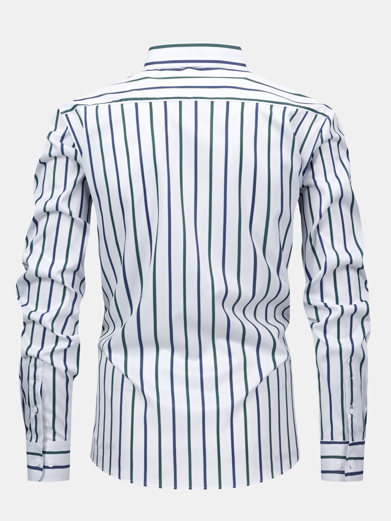 CHEMISE À MANCHES LONGUES À RAYURES AVEC BOUTONS & PANTALONS SLIM FIT À JAMBES ÉVASÉES