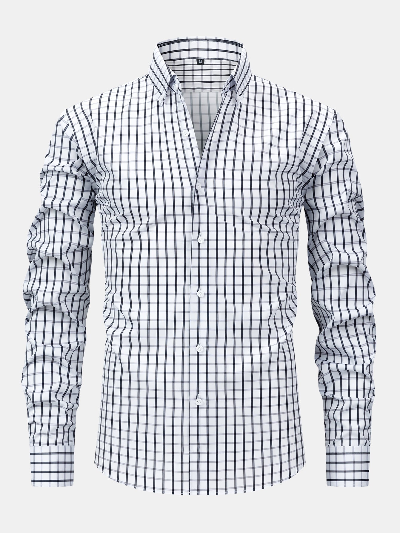 CHEMISE À MANCHES LONGUES À CARREAUX AVEC BOUTONS & PANTALONS SLIM FIT À JAMBES FINS