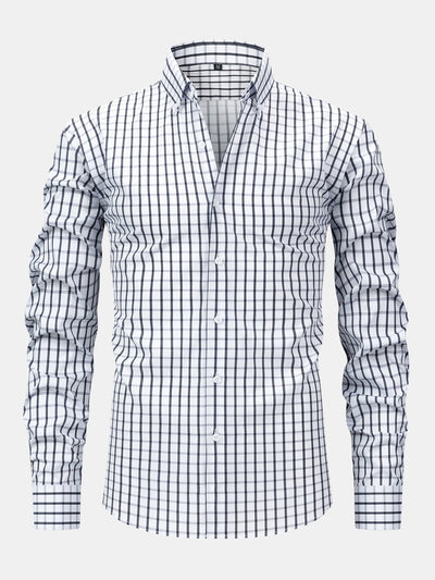 CHEMISE À MANCHES LONGUES À CARREAUX AVEC BOUTONS & PANTALONS SLIM FIT À JAMBES FINS