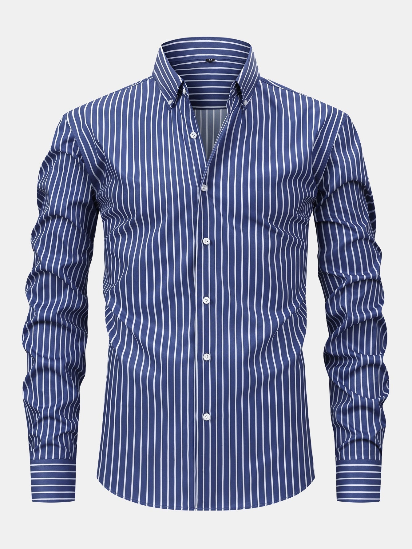 CHEMISE À MANCHES LONGUES À RAYURES AVEC BOUTONS