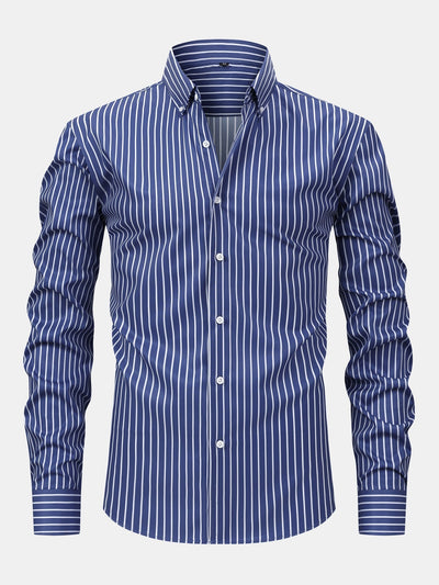 CHEMISE À MANCHES LONGUES À RAYURES AVEC BOUTONS