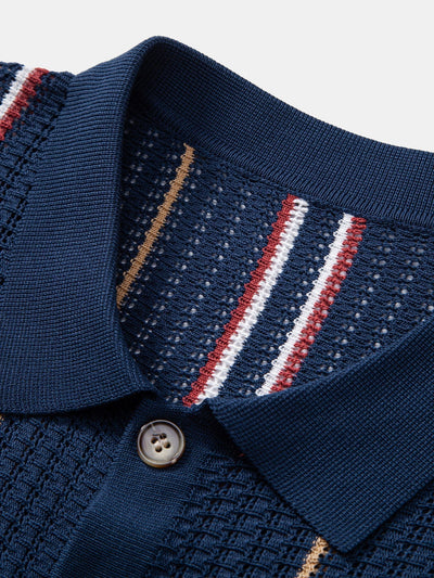 CHEMISE À RAYURES AU CROCHET AVEC BOUTONS & PANTALONS EN LIN À JAMBE DROITE