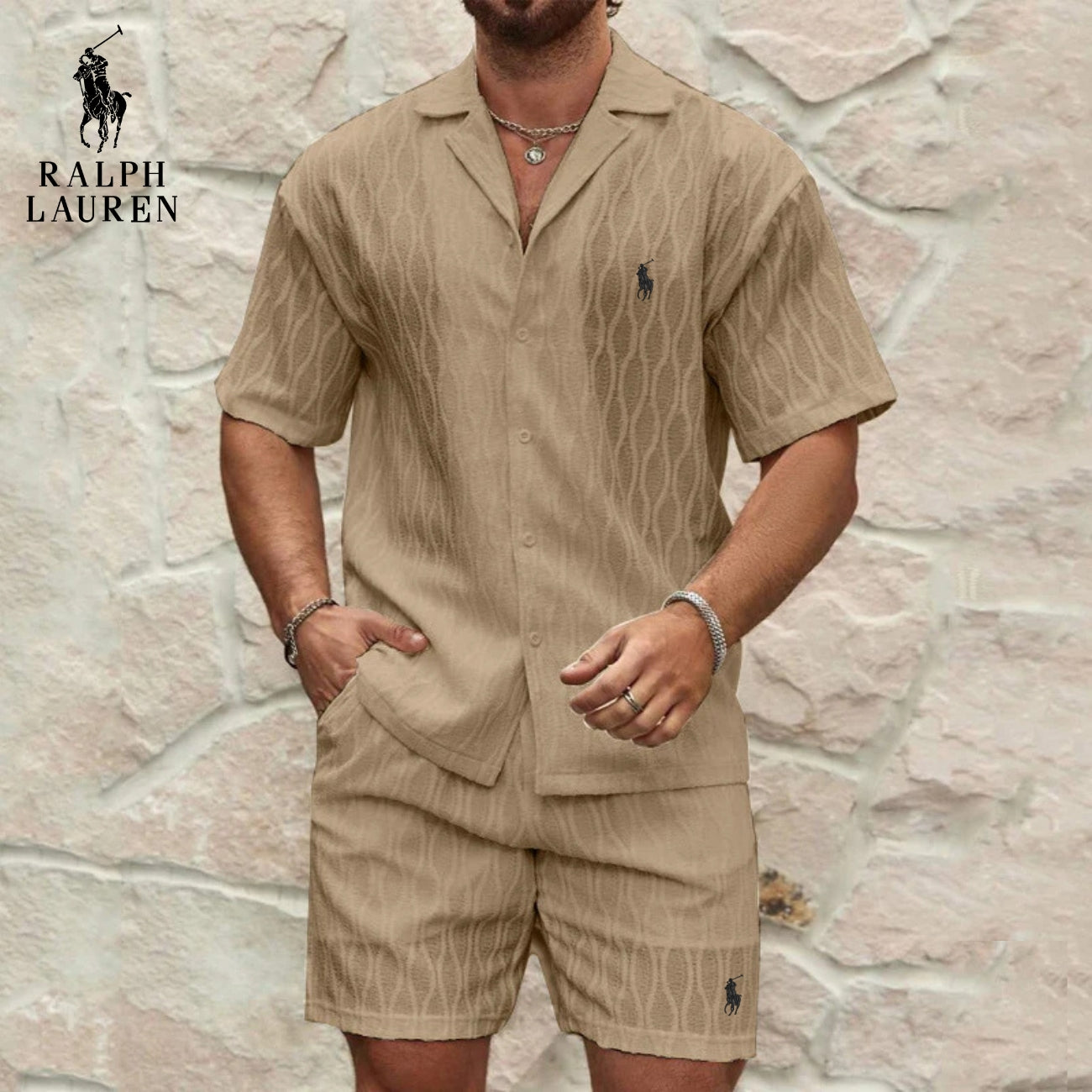 Ensemble Estival Chemise & Short Texturés || PRIX DÉSTOCKAGE