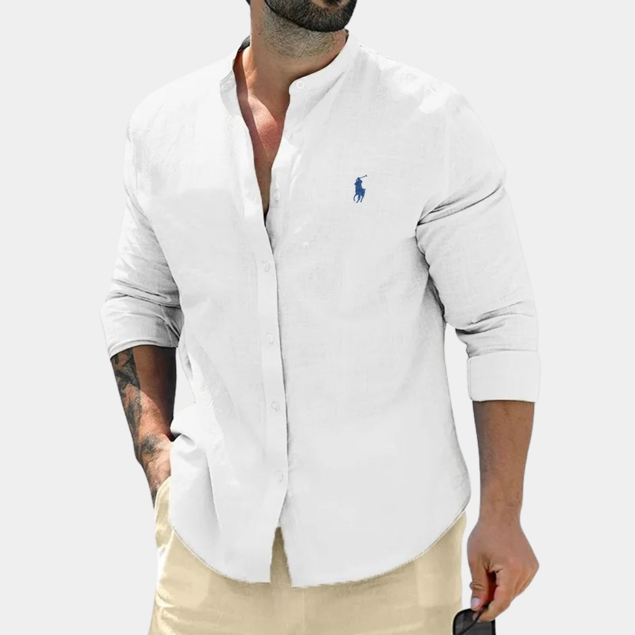 Chemise Col Officier Élégante - PRIX DÉSTOCKAGE