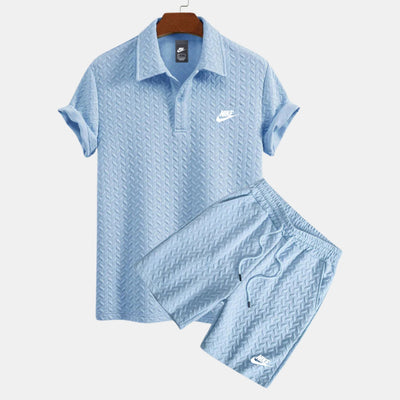 Ensemble polo et short texturé - PRIX DÉSTOCKAGE