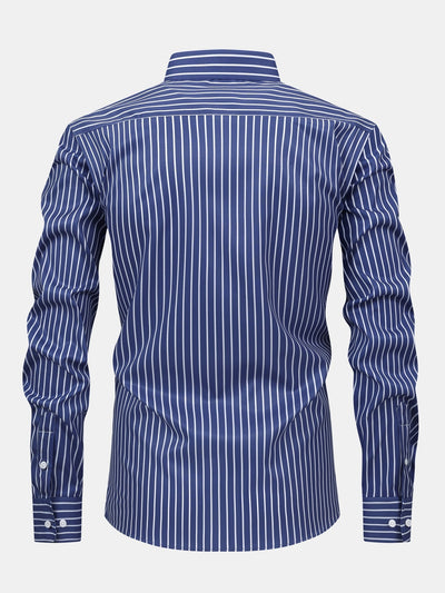 CHEMISE À MANCHES LONGUES À RAYURES AVEC BOUTONS