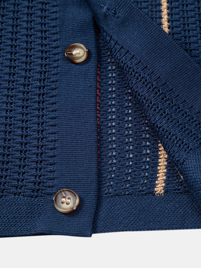 CHEMISE À RAYURES AU CROCHET AVEC BOUTONS & PANTALONS EN LIN À JAMBE DROITE