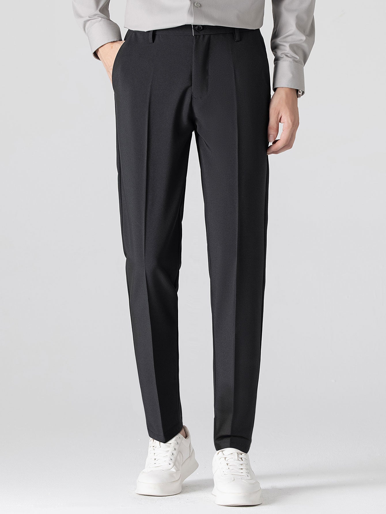 CHEMISE À MANCHES LONGUES À RAYURES AVEC BOUTONS & PANTALONS SLIM FIT À JAMBE ÉLARGIE