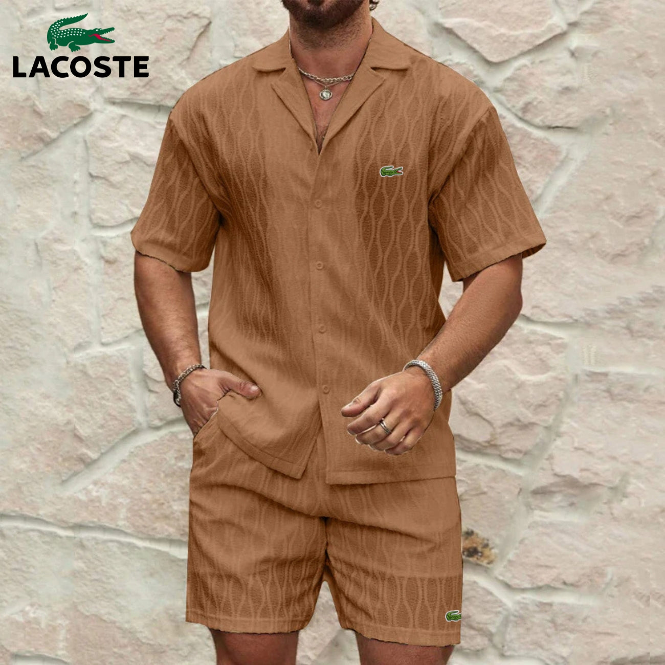 Ensemble Estival Chemise & Short Texturés - PRIX DÉSTOCKAGE