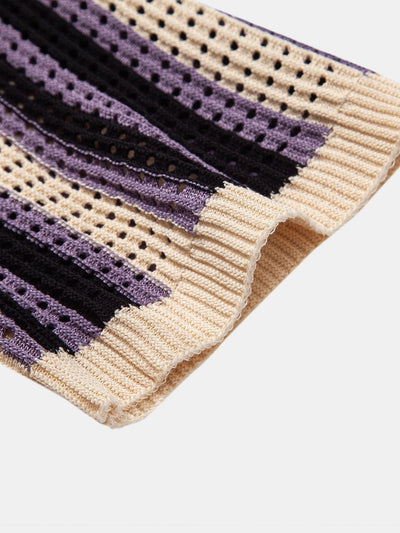 CHEMISE À RAYURES AVEC ŒILLETS AU CROCHET