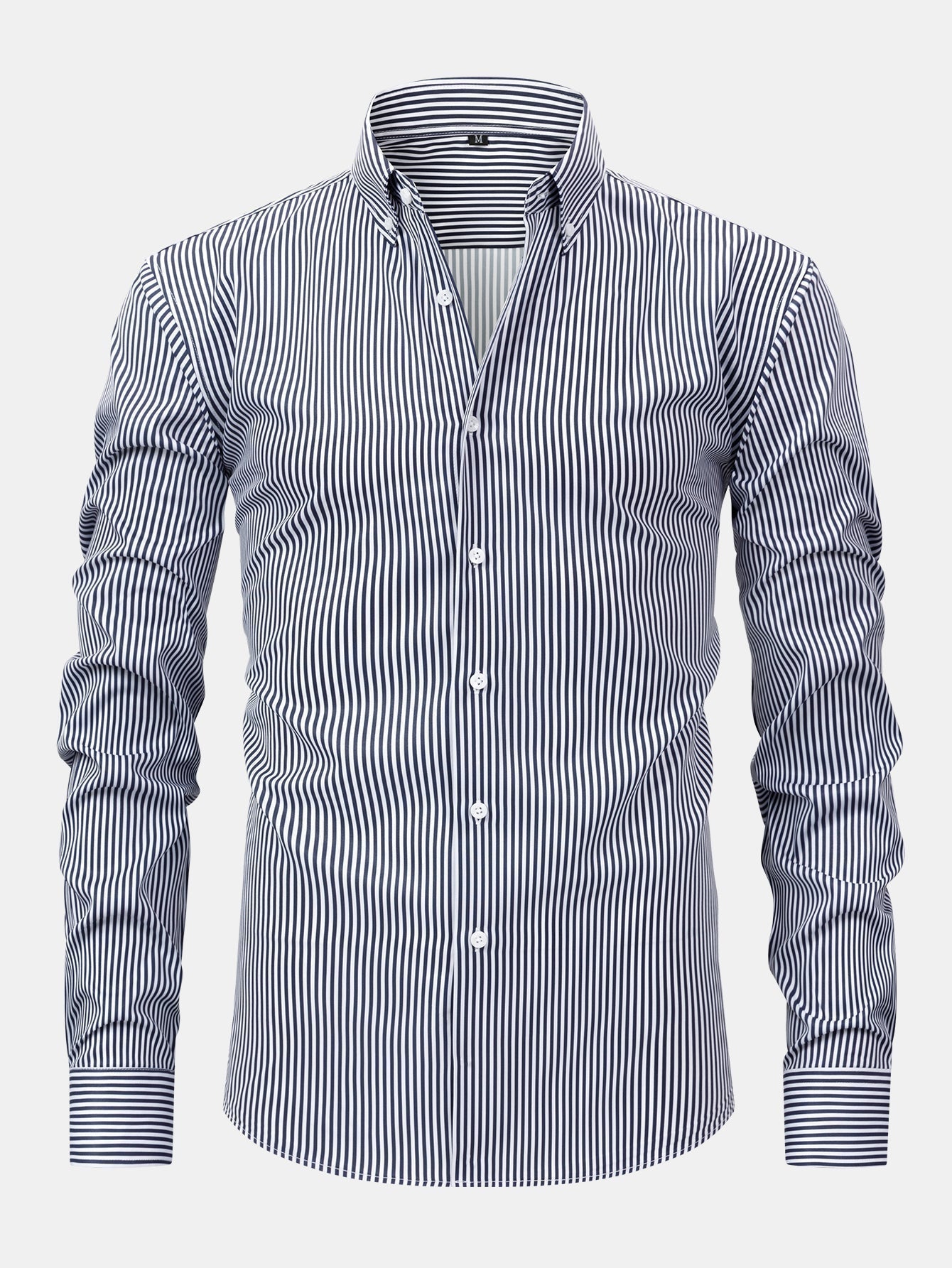 CHEMISE À MANCHES LONGUES À RAYURES AVEC BOUTONS & PANTALONS SLIM FIT À JAMBES AFFINÉES