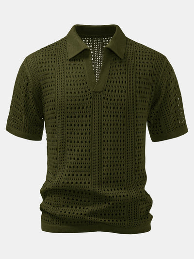 POLO À COL V EN MAILLE