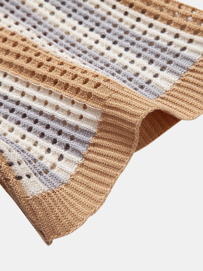 CHEMISE À RAYURES AVEC ŒILLETS AU CROCHET