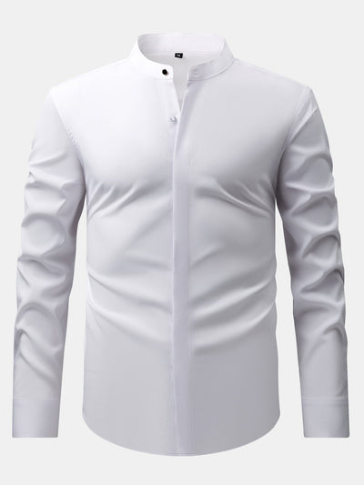 CHEMISE À COL MONTANT & PANTALONS SLIM FIT À JAMBES ÉVASÉES